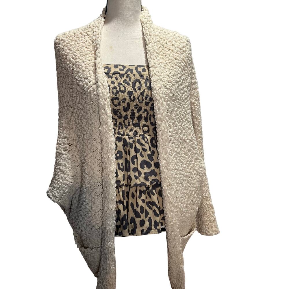 Women’s Debut Cream Open Front Knit Cardigan with Pockets Size M/L